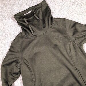 The North Face Women Green Long Sleeve Cowl Neck Fleece Mattea Pullover Flawed